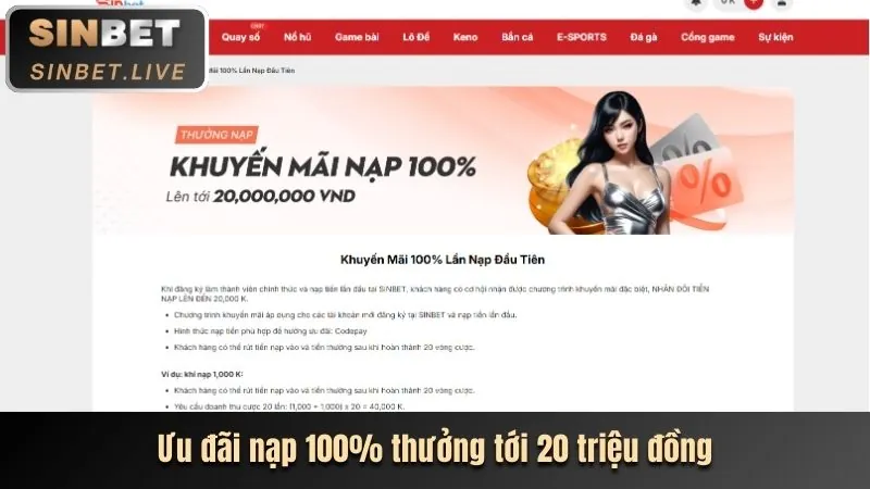 Khuyến mãi chào mừng thành viên mới với biểu ngữ lớn và tiền thưởng
